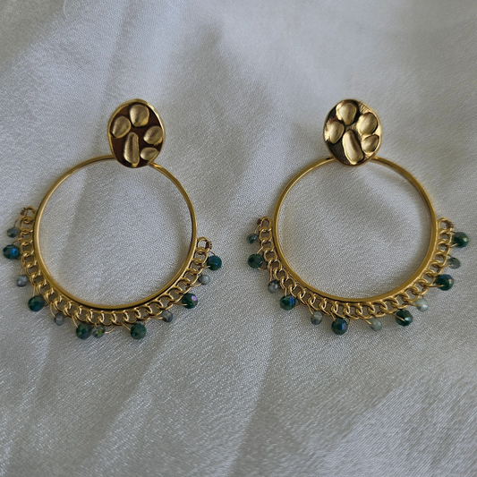 Boucle d'oreille Elina vert